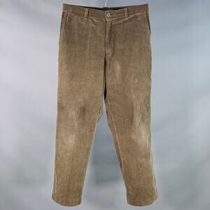 ZEGNA SPORT Size 31 Brown Corduroy Cotton Zip Fly Dress Pants